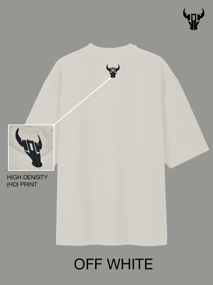 'Hustle' Off White Unisex Oversized Tee - House Of Hustlers