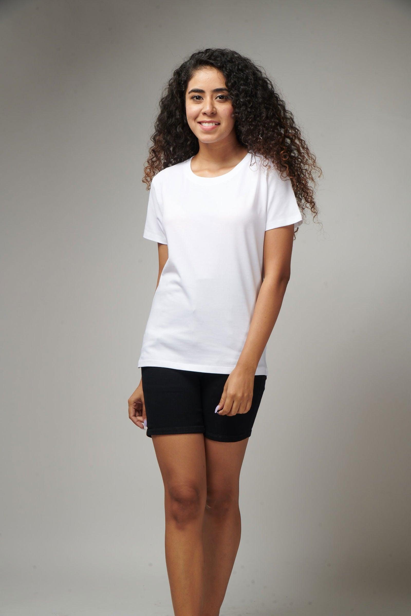 White Women's Half Sleeve T-Shirt - House Of Hustlers