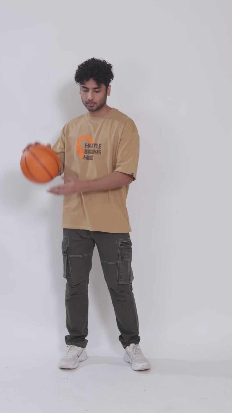 'Mumbai Map: Hustle Begins Here' Streetwear Unisex Oversized Tee